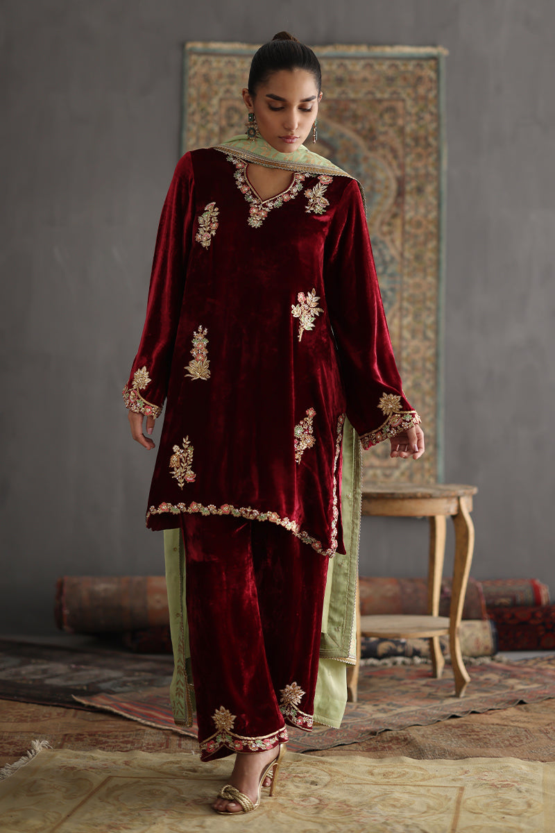Sana Abbas | Velvet Formals | KARLA - by - Libasekhas UK - Registered Vendor of : Sana Abbas - 100% Original Designer Dresss
