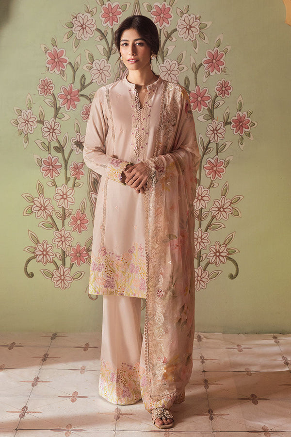 Cross Stitch | Premium Lawn 25 | CORAL CARNATION - by - Libasekhas UK - Registered Vendor of : Cross Stitch - 100% Original Designer Dresss
