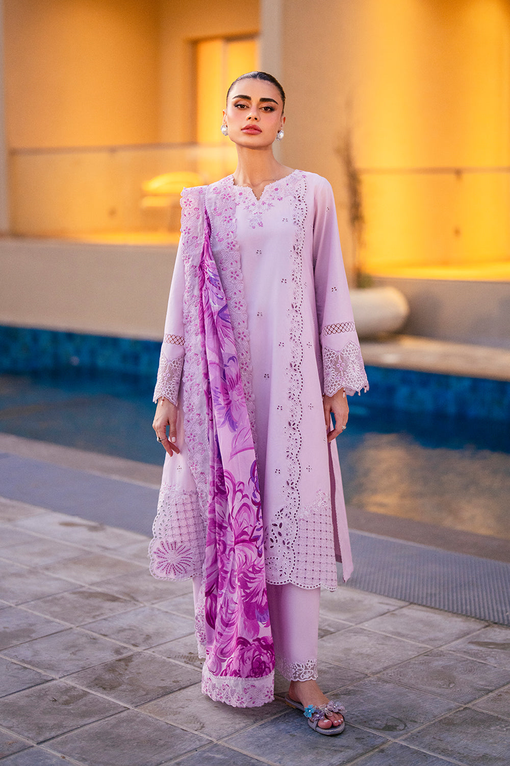 Azure | Luxury Lawn 26 | Lilac Majesty - by Libasekhas UK - Registered Vendor of : Azure - 100% Original Designer Dress