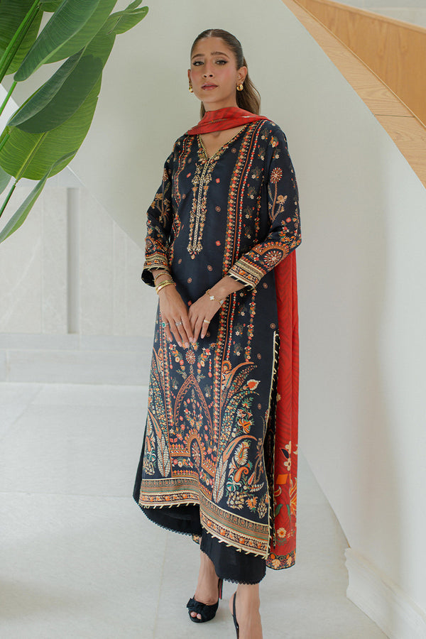 Mina Hassan | Signature Prints | Blooms like fireworks - by Libasekhas UK - Registered Vendor of : Mina Hassan - 100% Original Designer Dress