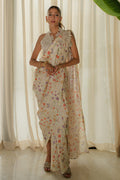 Mina Hasan | Signature Pret | Wrapped Goddess Stitched Saree - by Libasekhas - Registered Vendor of : Mina Hasan - 100% Original Designer Dress