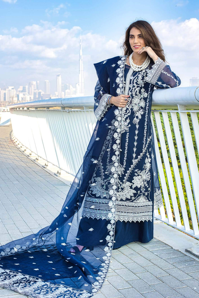 Kara | Kamdani Festive Collection | Lapis Dream - by - Libasekhas UK - Registered Vendor of : Kara - 100% Original Designer Dresss