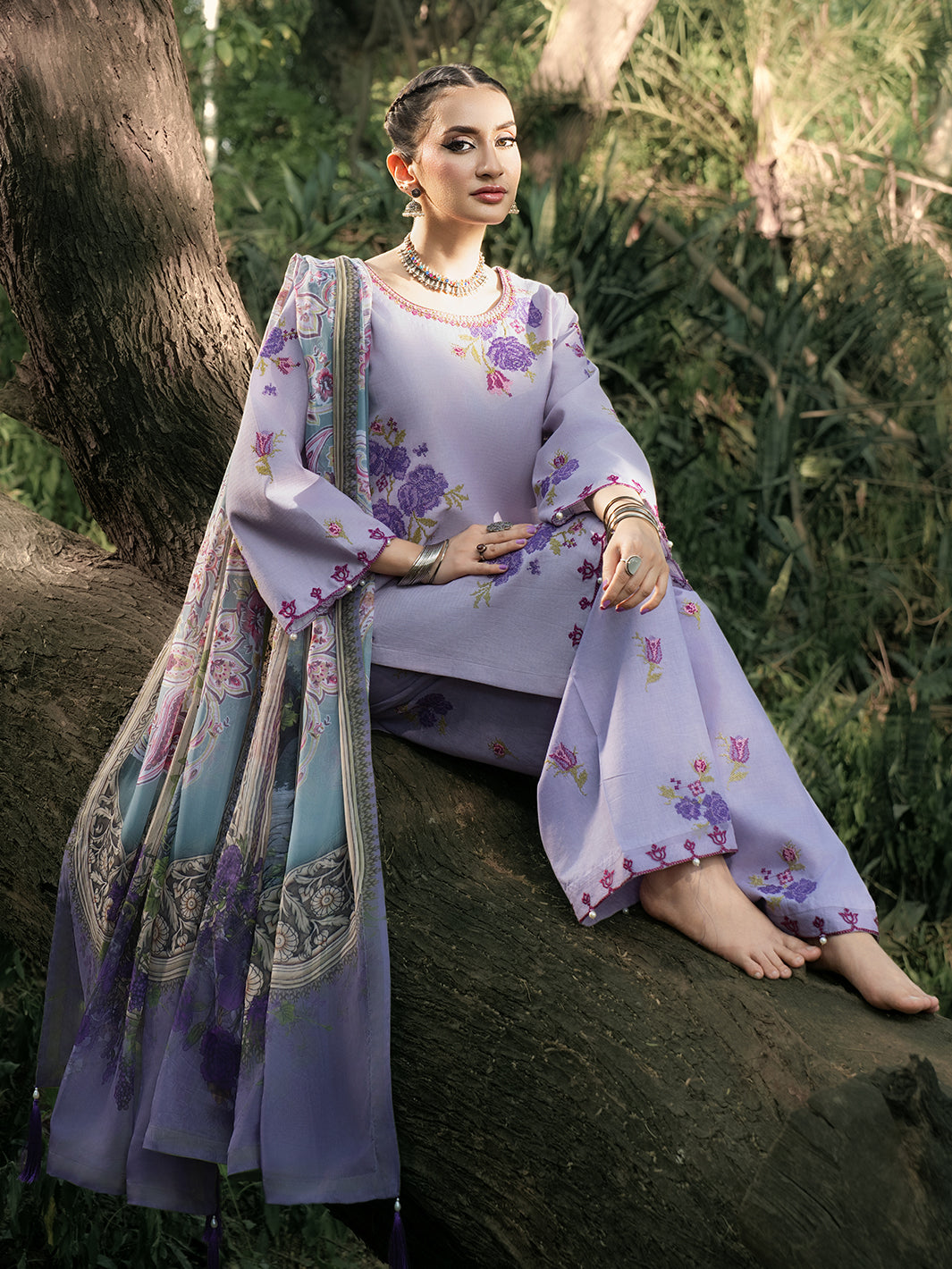 Hemstitch | The Garden Lawn | Lavender - by Libasekhas UK - Registered Vendor of : Hemstitch - 100% Original Designer Dress