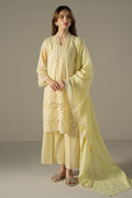 Cross Stitch | Chikankari Lawn 25 | LEMON ZEST - by - Libasekhas UK - Registered Vendor of : Cross Stitch - 100% Original Designer Dresss