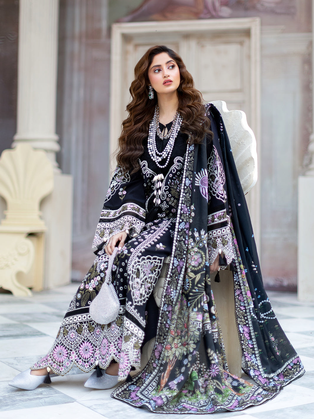 Mahnur | Sophie Luxury Lawn 25 | Lila - by - Libasekhas UK - Registered Vendor of : Mahnur - 100% Original Designer Dresss