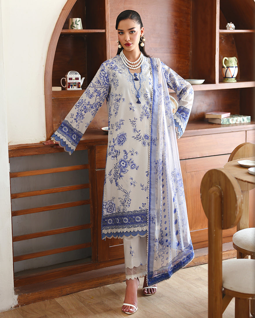 Roheenaz | Eclat Garden Printed Lawn | Lilac bloom - by Libasekhas UK - Registered Vendor of : Roheenaz - 100% Original Designer Dress