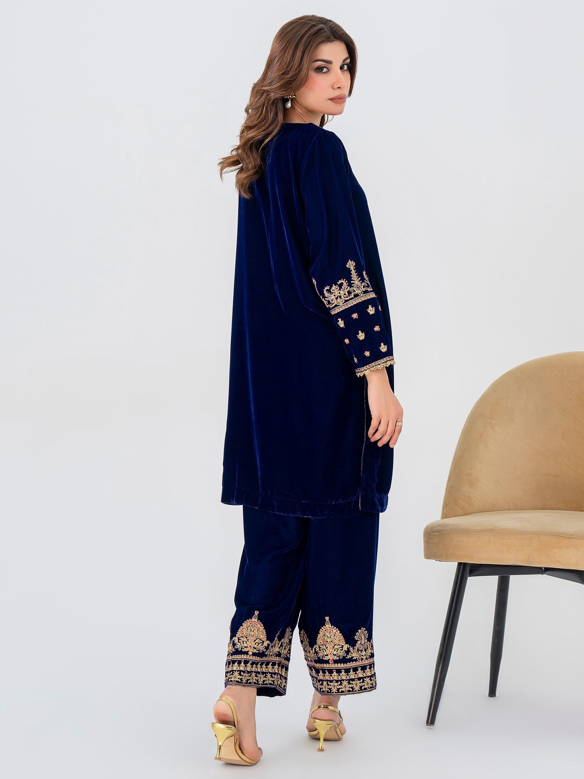 Lime Light | Velvet Pret | V-18 - by - Libasekhas UK - Registered Vendor of : Lime Light - 100% Original Designer Dresss
