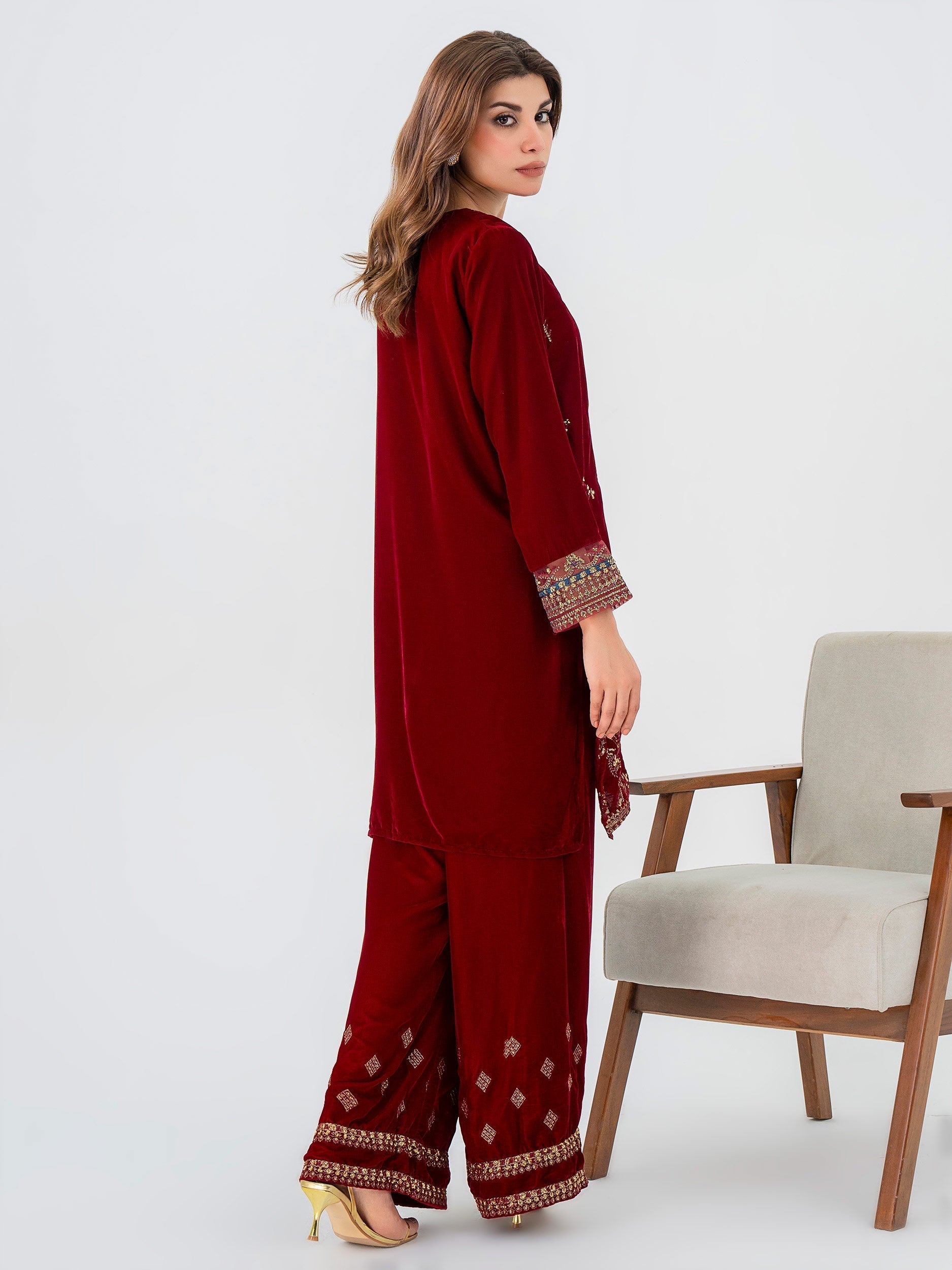 Lime Light | Velvet Pret | V-19 - by - Libasekhas UK - Registered Vendor of : Lime Light - 100% Original Designer Dresss