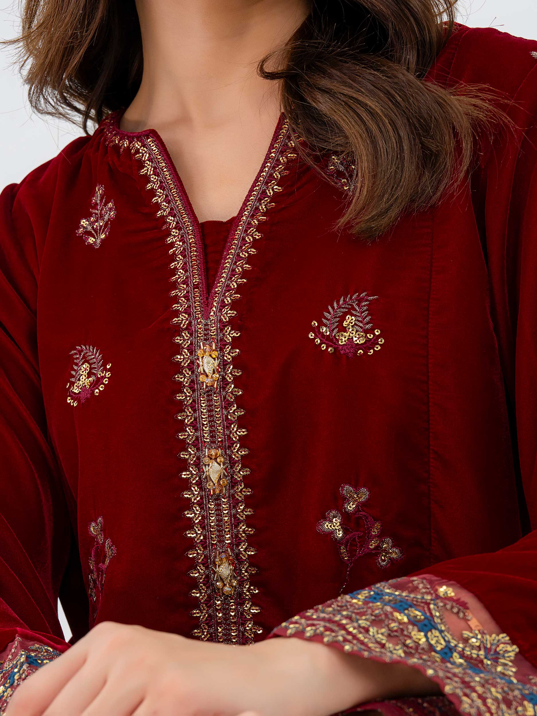 Lime Light | Velvet Pret | V-19 - by - Libasekhas UK - Registered Vendor of : Lime Light - 100% Original Designer Dresss
