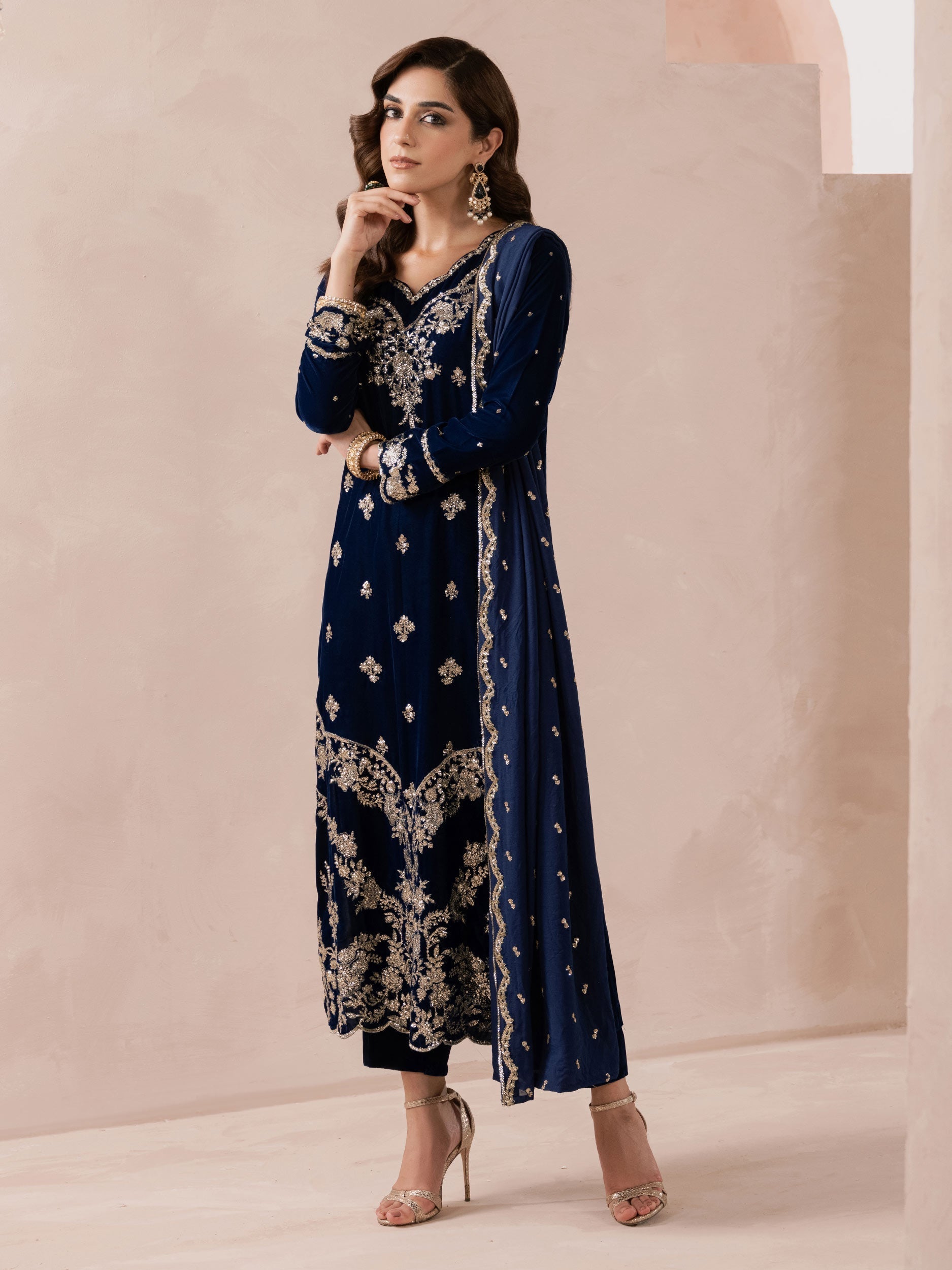 Lime Light | Velvet Pret | V-05 - by - Libasekhas UK - Registered Vendor of : Lime Light - 100% Original Designer Dresss