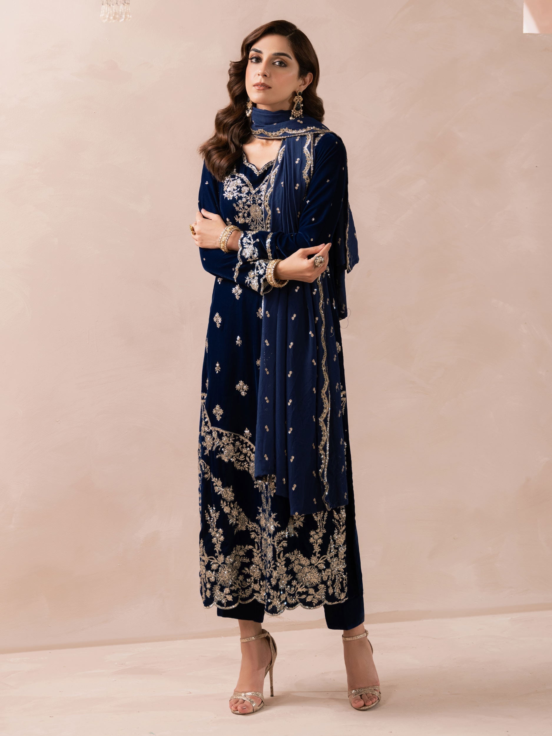 Lime Light | Velvet Pret | V-05 - by - Libasekhas UK - Registered Vendor of : Lime Light - 100% Original Designer Dresss
