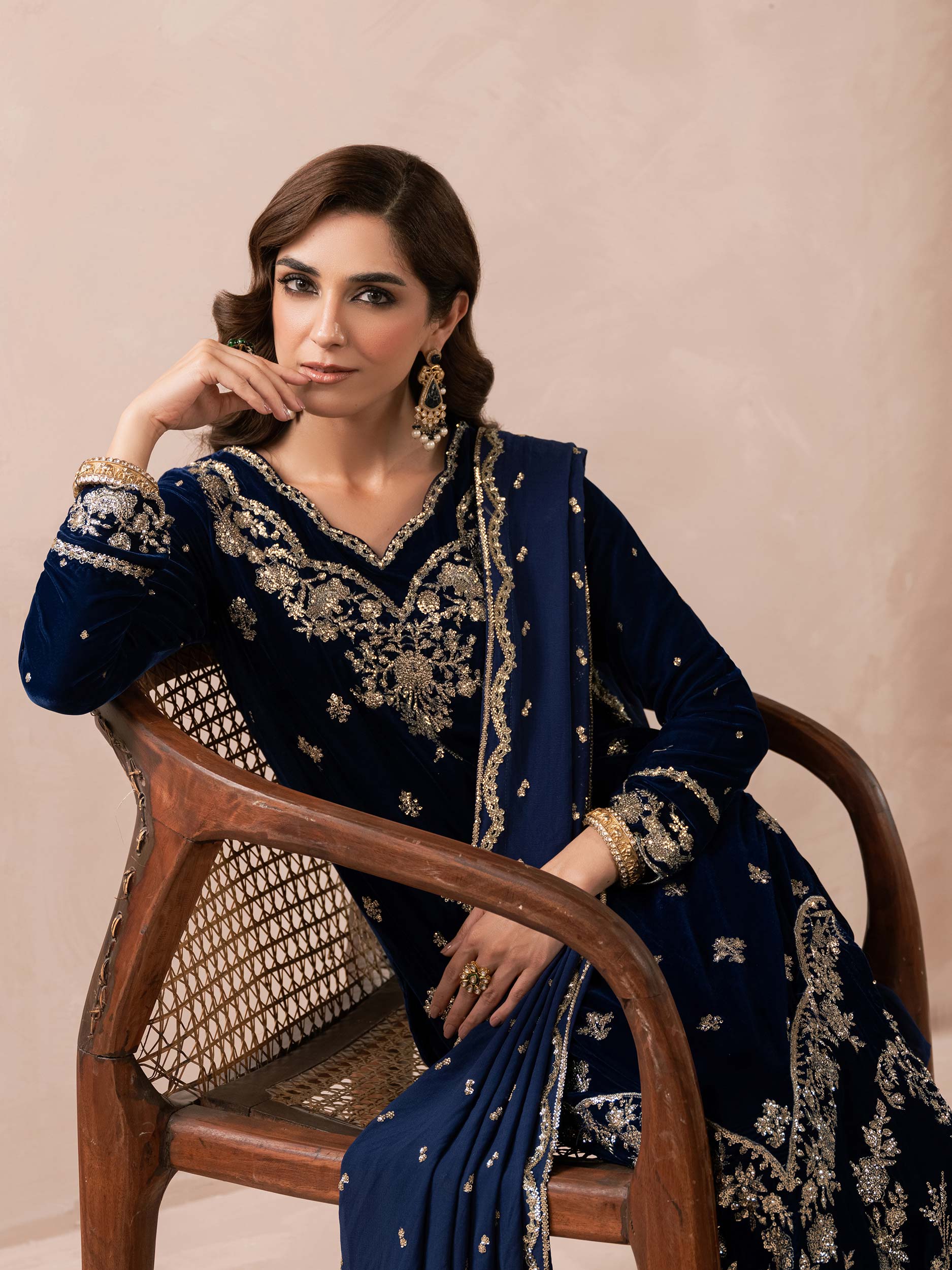 Lime Light | Velvet Pret | V-05 - by - Libasekhas UK - Registered Vendor of : Lime Light - 100% Original Designer Dresss