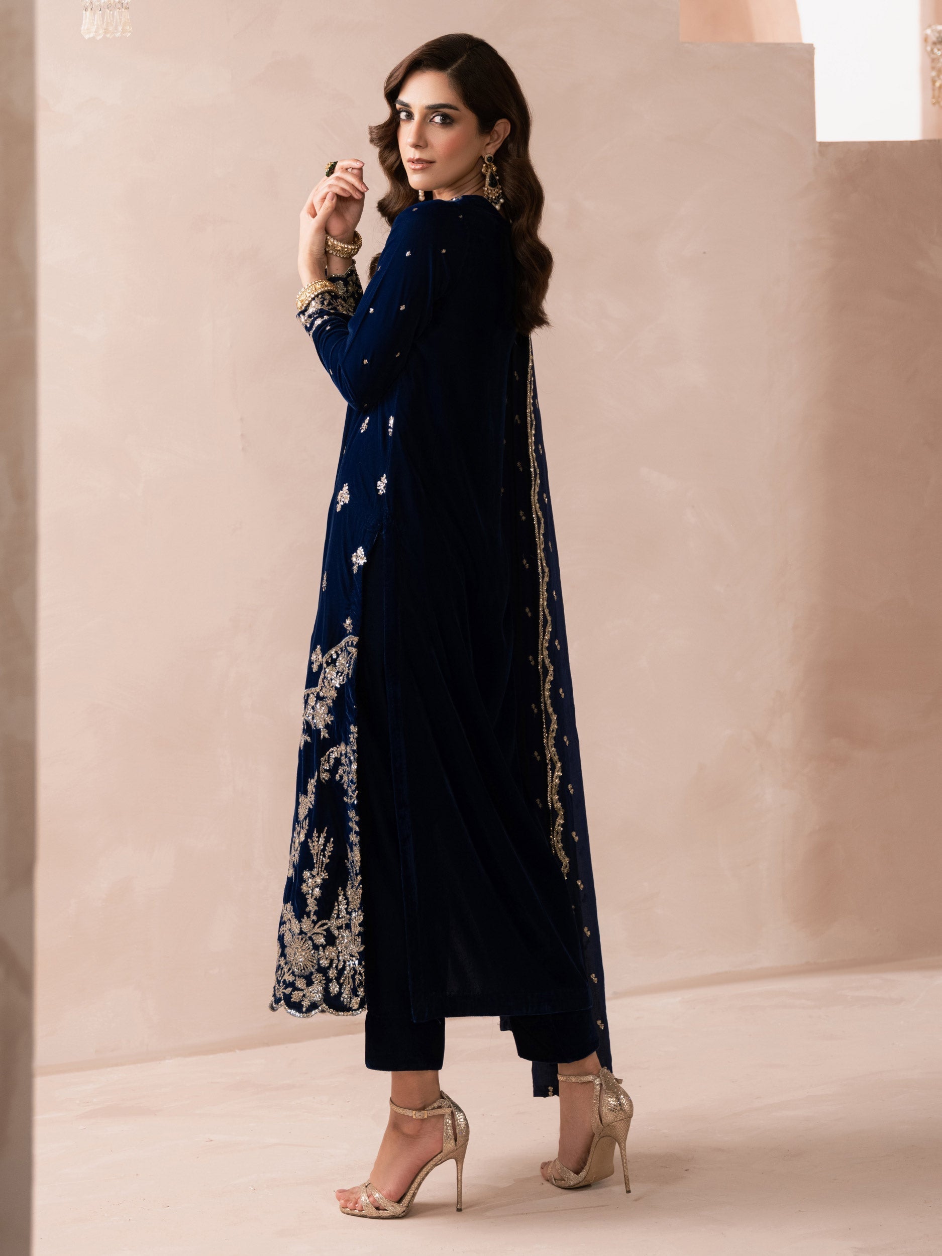 Lime Light | Velvet Pret | V-05 - by - Libasekhas UK - Registered Vendor of : Lime Light - 100% Original Designer Dresss