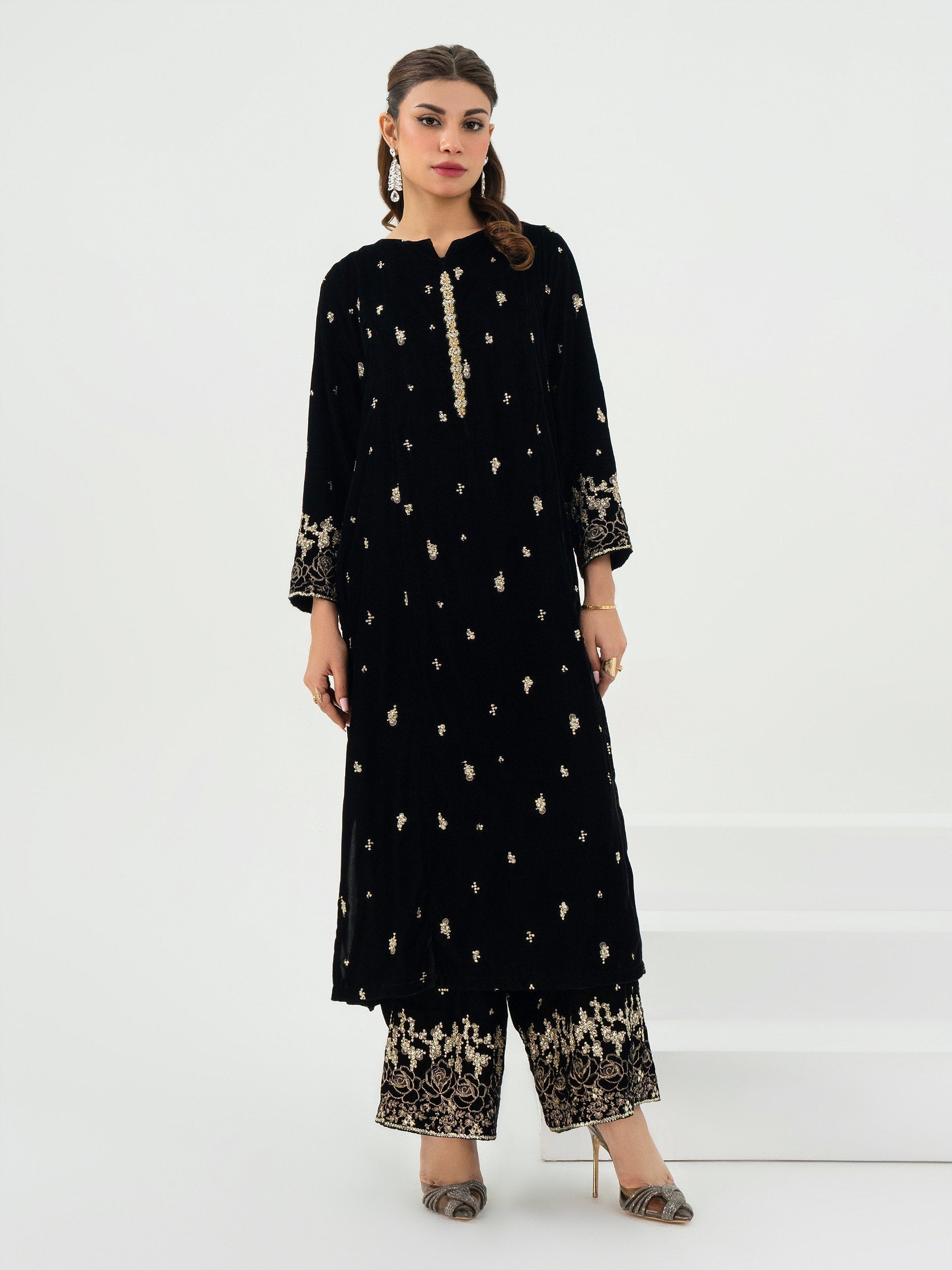 Lime Light | Velvet Pret | V-20 - by - Libasekhas UK - Registered Vendor of : Lime Light - 100% Original Designer Dresss
