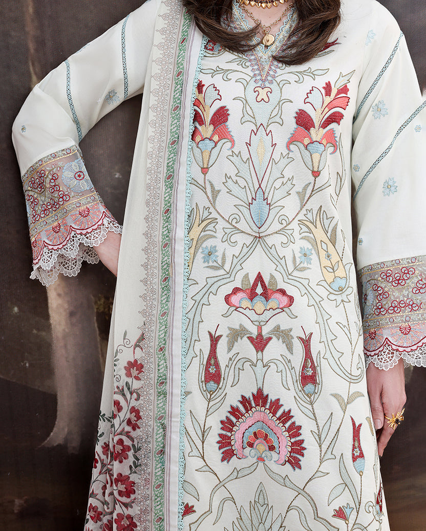 Roheenaz | Floral Reverie Luxury Lawn | Lunar Glow - by Libasekhas UK - Registered Vendor of : Roheenaz - 100% Original Designer Dress