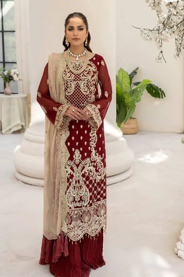 Imrozia Premium | Naqsh Formals 23 | M-55 Sienna - by - Libasekhas UK - Registered Vendor of : Imrozia Premium - 100% Original Designer Dresss