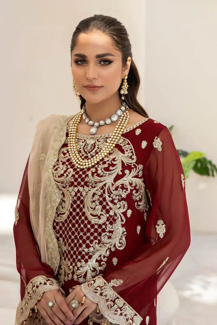 Imrozia Premium | Naqsh Formals 23 | M-55 Sienna - by - Libasekhas UK - Registered Vendor of : Imrozia Premium - 100% Original Designer Dresss