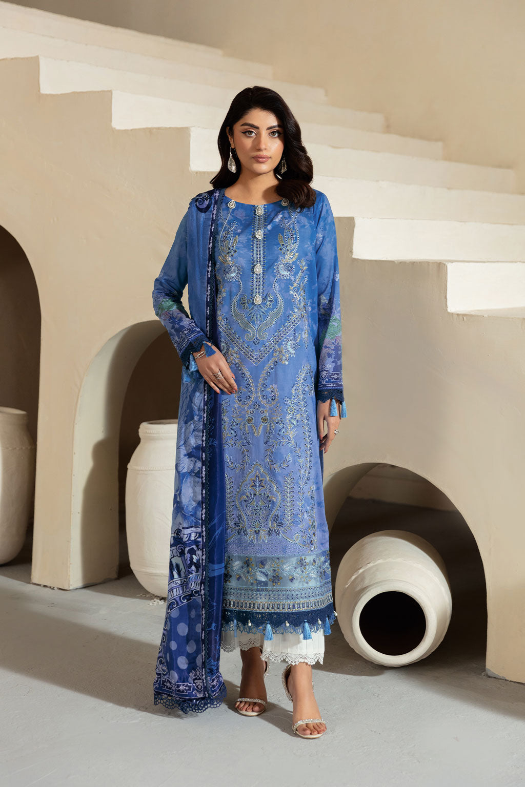 Ramsha | Mashaal Luxury Lawn | L-1302 - by - Libasekhas UK - Registered Vendor of : Ramsha - 100% Original Designer Dresss