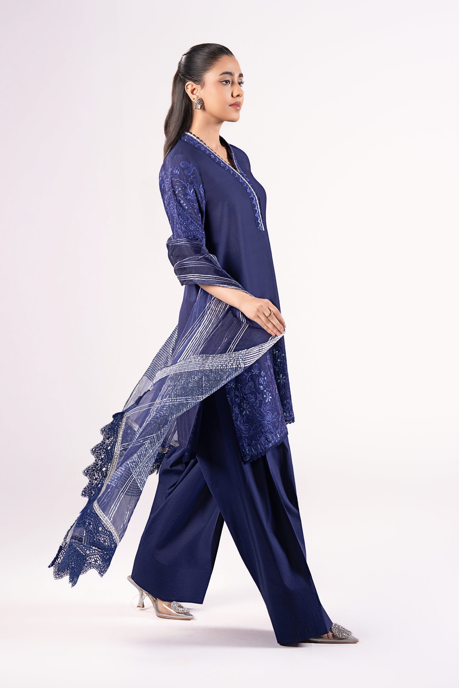 Maria B | Basics RTW | 3 Pc Embroidered Dobby Suit | MB-CS25-137 - by - Libasekhas UK - Registered Vendor of : Maria B - 100% Original Designer Dresss