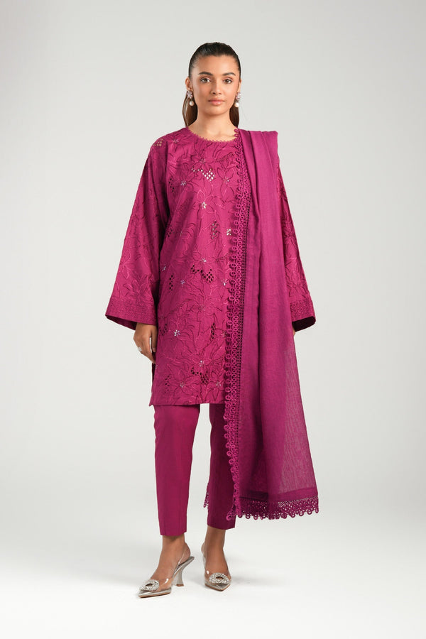 Maria B | Basics RTW | 3 Pc Embroidered Dobby Suit | MB-CS25-138 - by - Libasekhas UK - Registered Vendor of : Maria B - 100% Original Designer Dresss