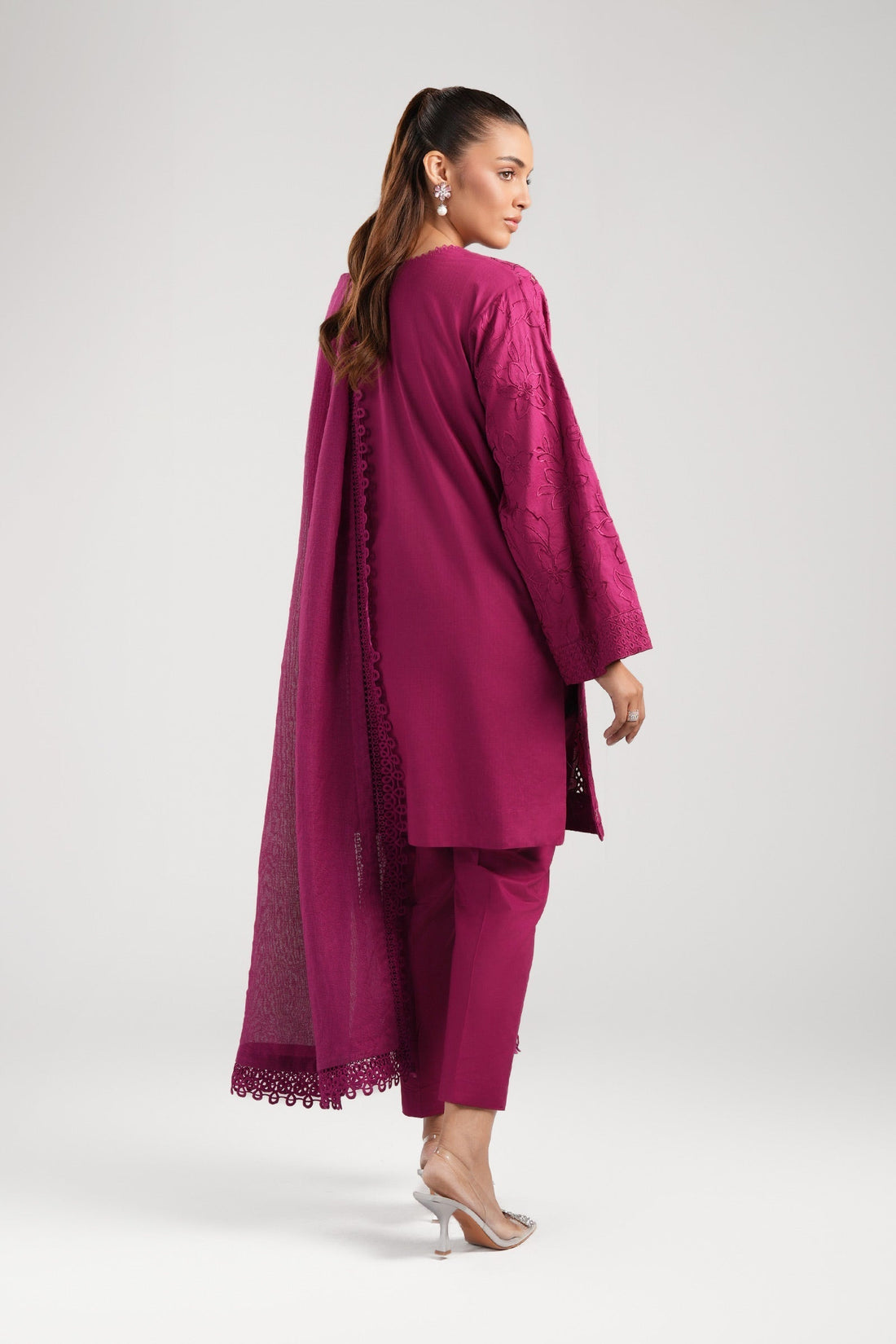 Maria B | Basics RTW | 3 Pc Embroidered Dobby Suit | MB-CS25-138 - by - Libasekhas UK - Registered Vendor of : Maria B - 100% Original Designer Dresss