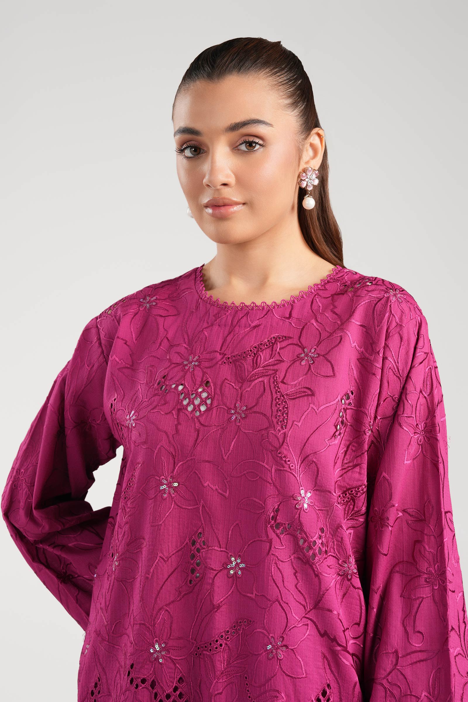 Maria B | Basics RTW | 3 Pc Embroidered Dobby Suit | MB-CS25-138 - by - Libasekhas UK - Registered Vendor of : Maria B - 100% Original Designer Dresss