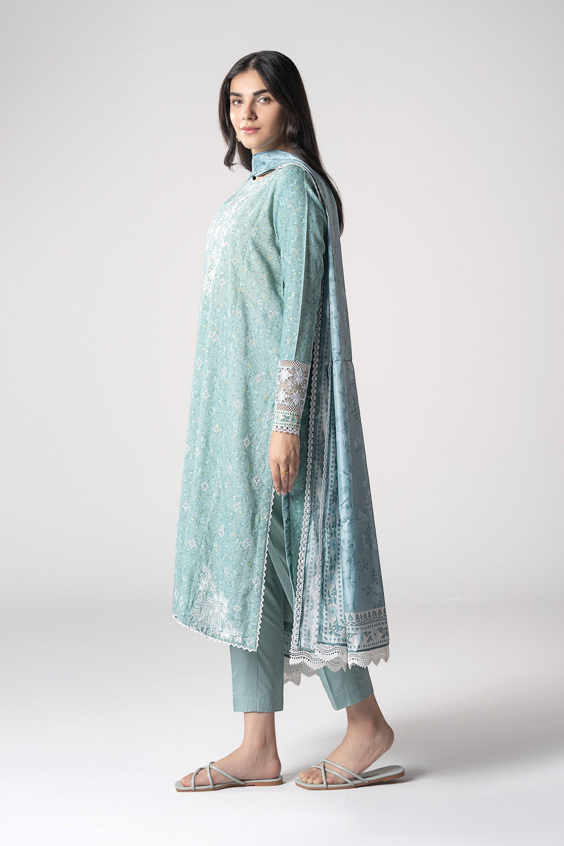 Maria B | Basics RTW | 3 Pc Embroidered Mesh Lurex Dots Suit | MB-CS25-142 - by - Libasekhas UK - Registered Vendor of : Maria B - 100% Original Designer Dresss