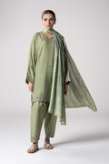 Maria B | Basics RTW | 3 Pc Embroidered Lurex Stripe Suit | MB-CS25-143 - by - Libasekhas UK - Registered Vendor of : Maria B - 100% Original Designer Dresss