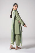Maria B | Basics RTW | 3 Pc Embroidered Lurex Stripe Suit | MB-CS25-143 - by - Libasekhas UK - Registered Vendor of : Maria B - 100% Original Designer Dresss