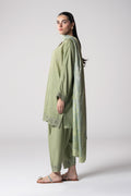 Maria B | Basics RTW | 3 Pc Embroidered Lurex Stripe Suit | MB-CS25-143 - by - Libasekhas UK - Registered Vendor of : Maria B - 100% Original Designer Dresss