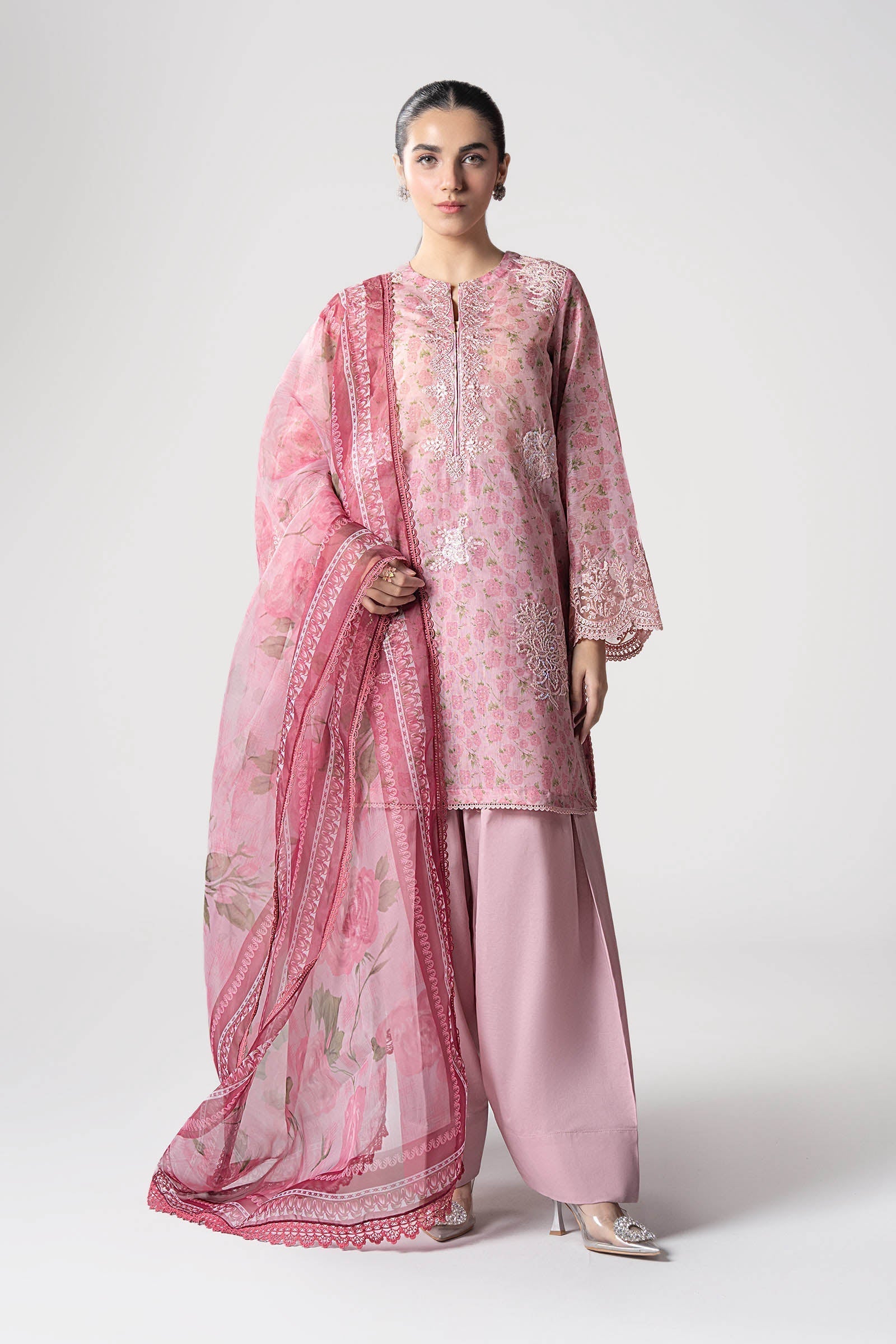Maria B | Basics RTW | 3 Pc Embroidered Dobby Suit | MB-CS25-145 - by - Libasekhas UK - Registered Vendor of : Maria B - 100% Original Designer Dresss