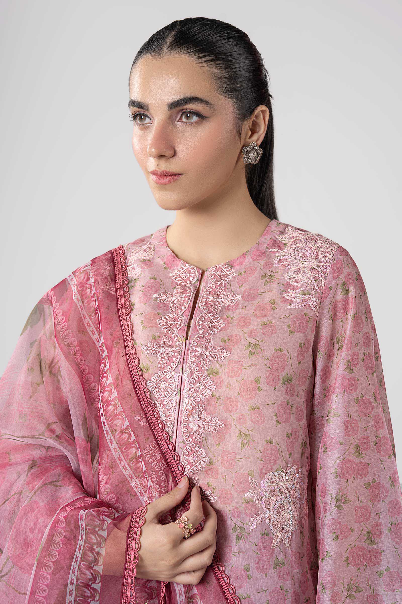 Maria B | Basics RTW | 3 Pc Embroidered Dobby Suit | MB-CS25-145 - by - Libasekhas UK - Registered Vendor of : Maria B - 100% Original Designer Dresss