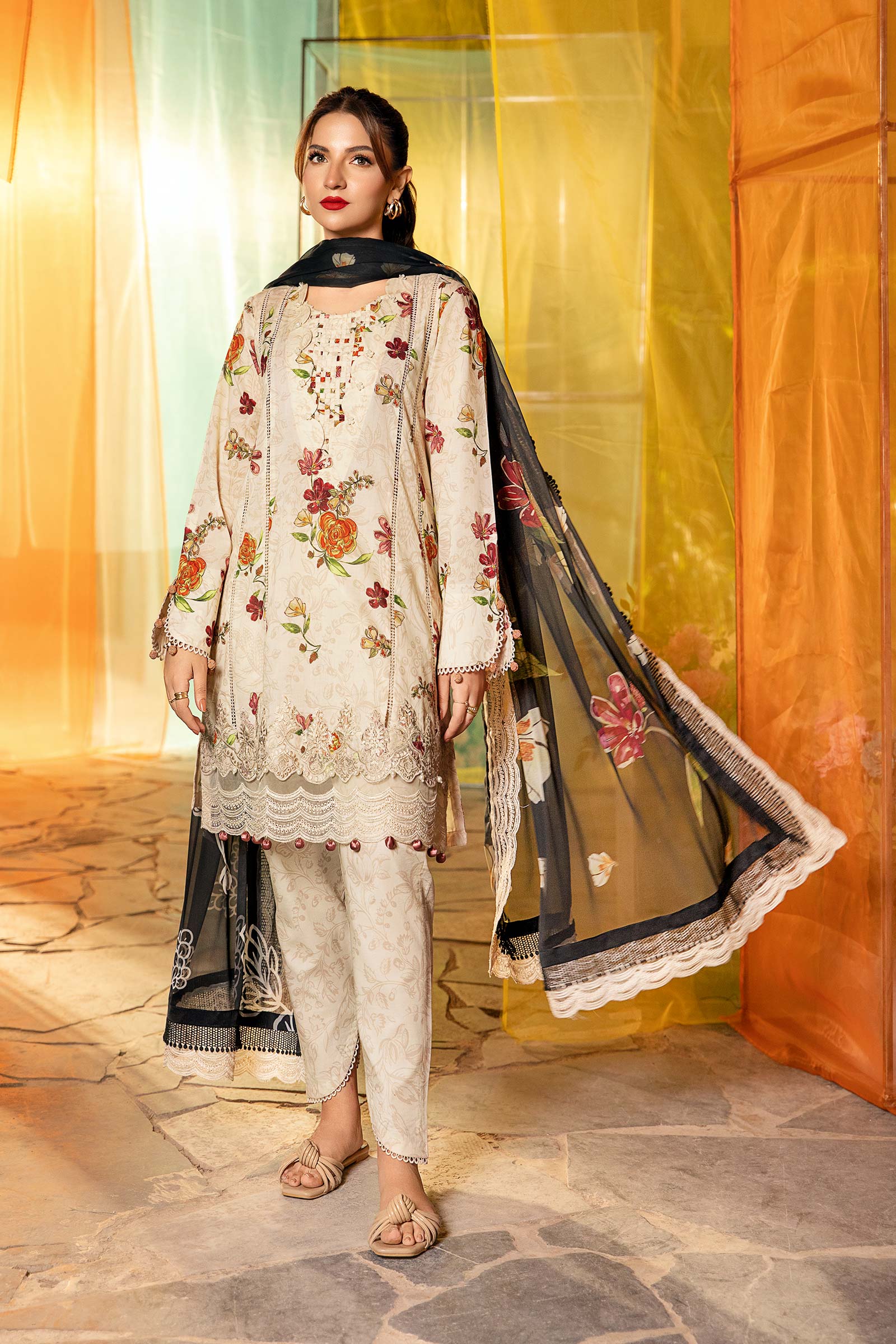 Maria B | M Basic Summer Lawn 25 | MB-CUS25-702B - by - Libasekhas UK - Registered Vendor of : Maria B - 100% Original Designer Dresss