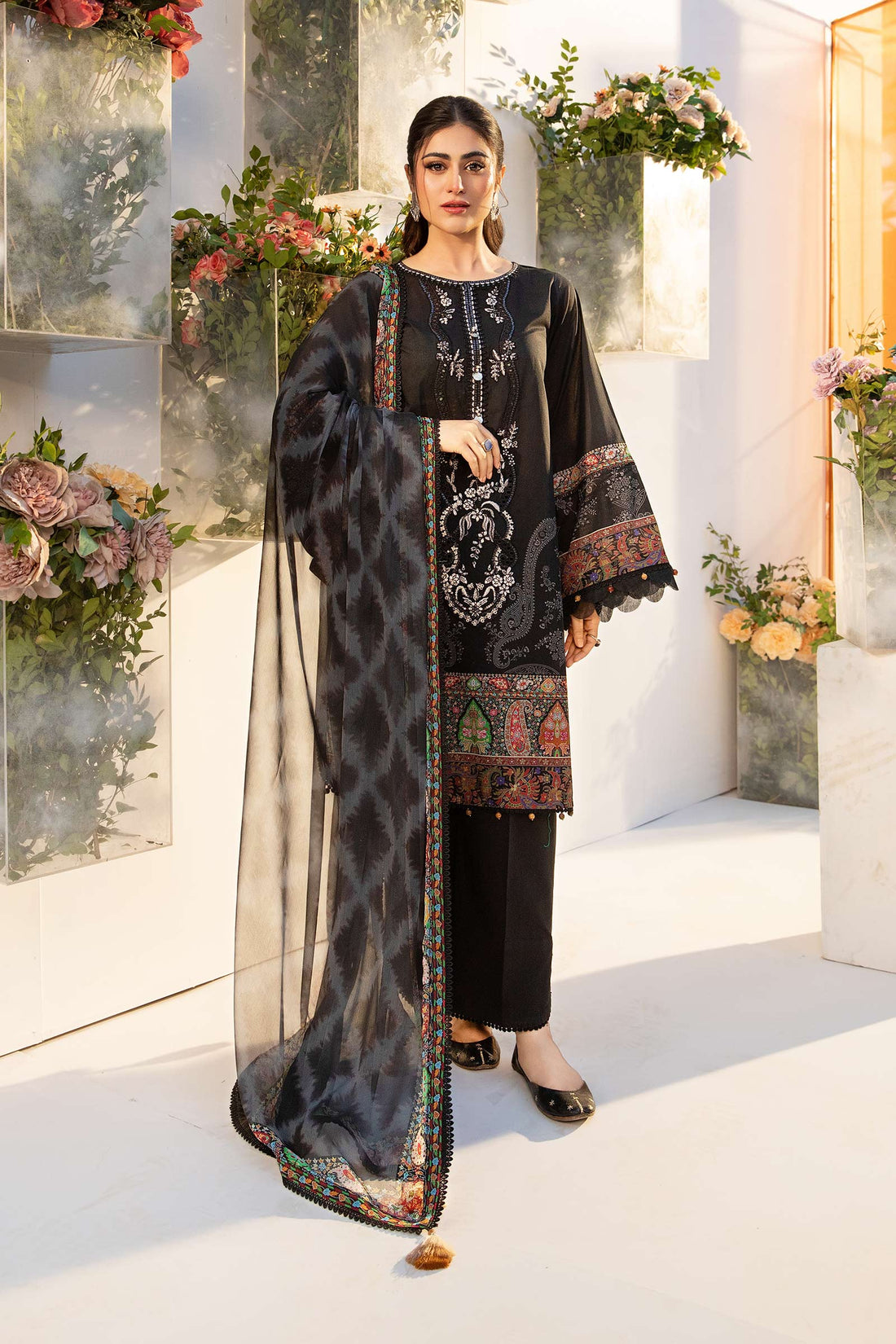 Maria B | M Basic Summer Lawn 25 | MB-CUS25-703A - by - Libasekhas UK - Registered Vendor of : Maria B - 100% Original Designer Dresss