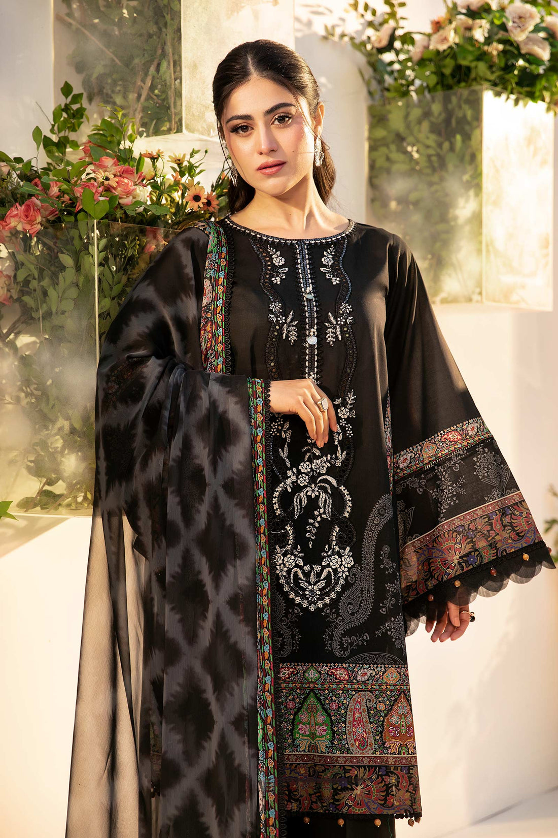 Maria B | M Basic Summer Lawn 25 | MB-CUS25-703A - by - Libasekhas UK - Registered Vendor of : Maria B - 100% Original Designer Dresss