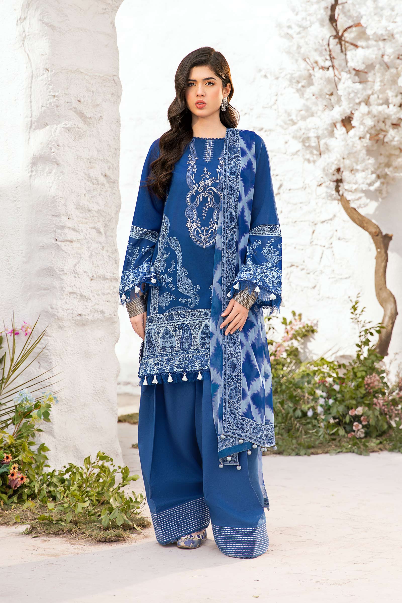 Maria B | M Basic Summer Lawn 25 | MB-CUS25-703B - by - Libasekhas UK - Registered Vendor of : Maria B - 100% Original Designer Dresss