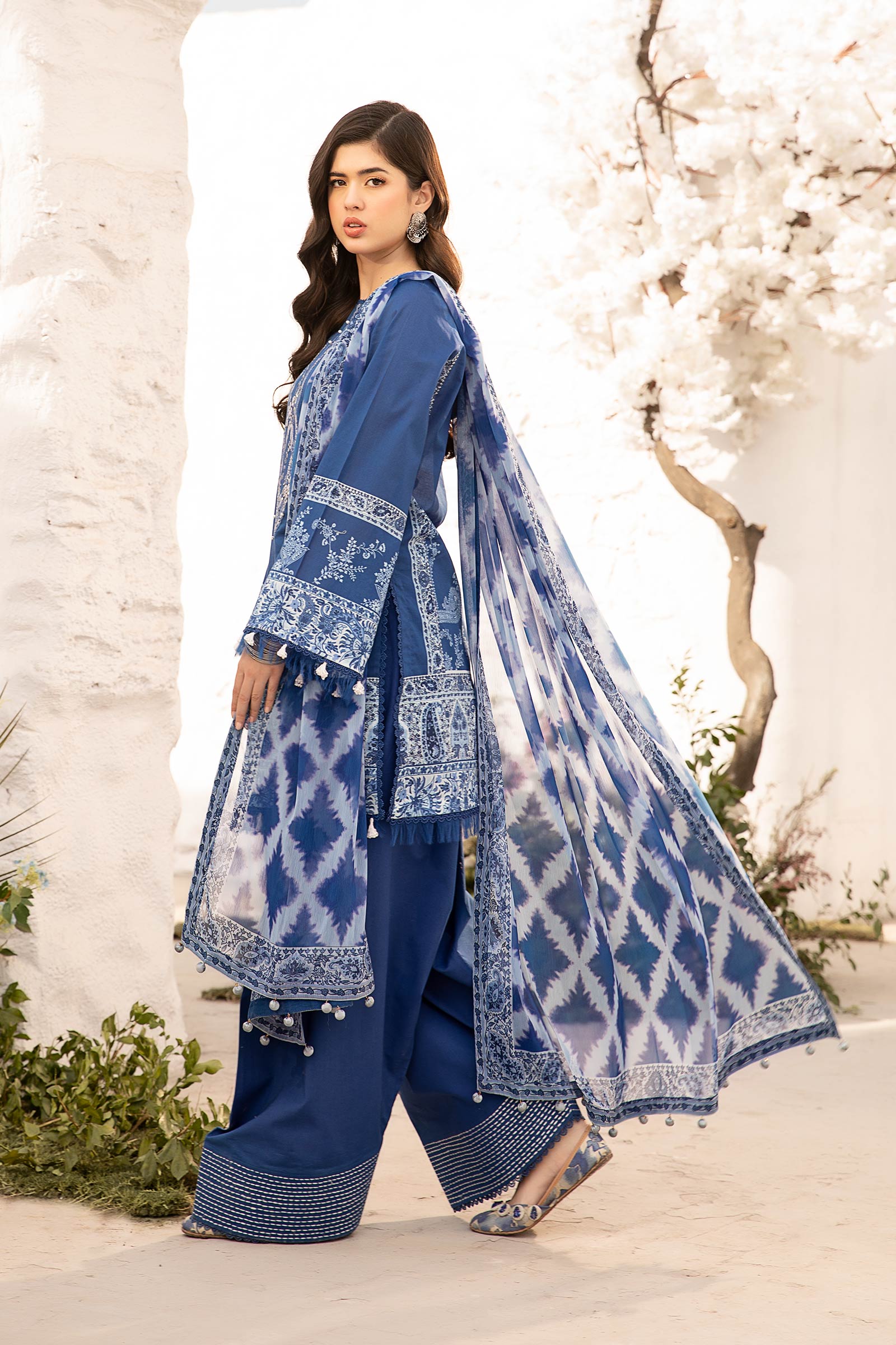 Maria B | M Basic Summer Lawn 25 | MB-CUS25-703B - by - Libasekhas UK - Registered Vendor of : Maria B - 100% Original Designer Dresss
