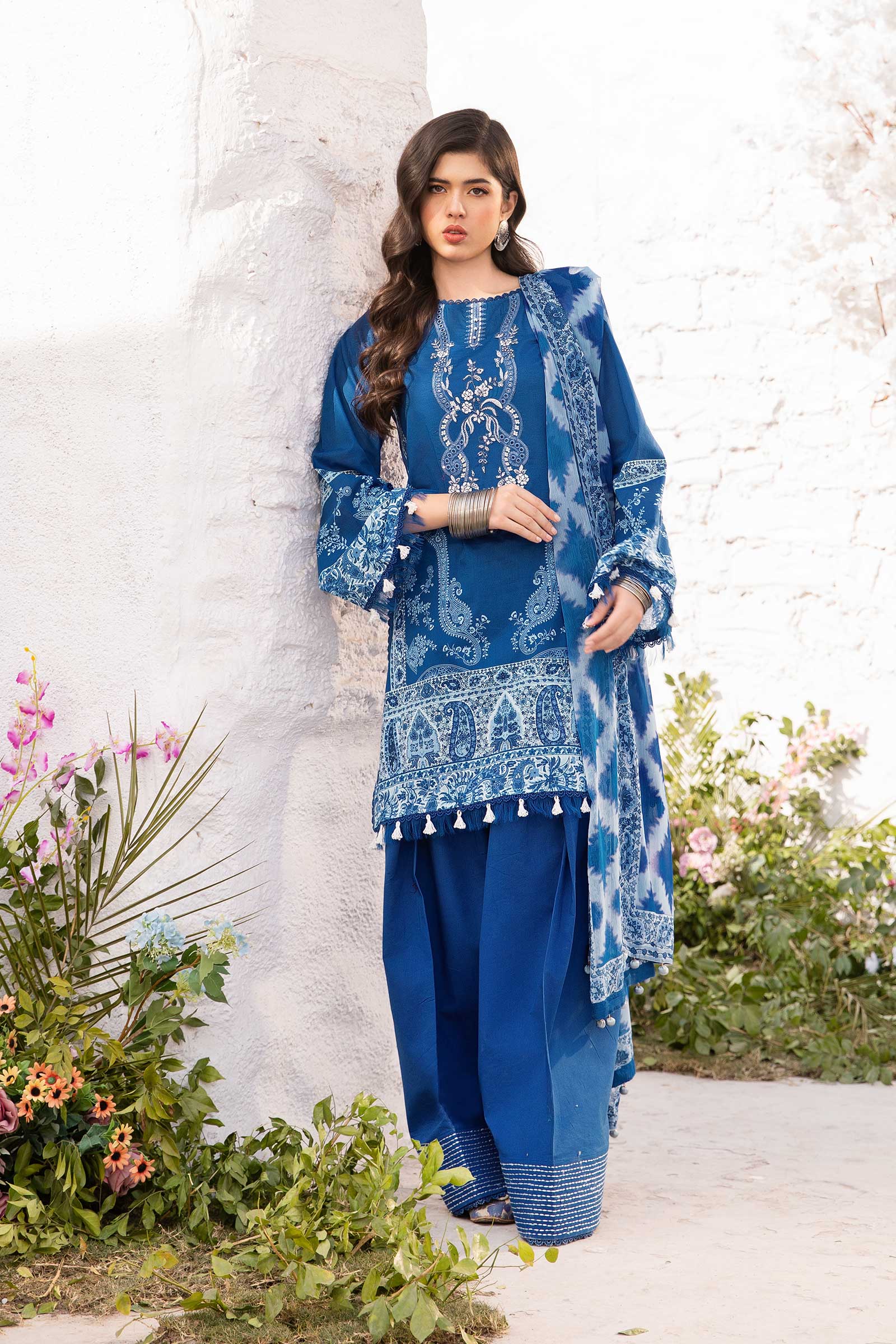 Maria B | M Basic Summer Lawn 25 | MB-CUS25-703B - by - Libasekhas UK - Registered Vendor of : Maria B - 100% Original Designer Dresss