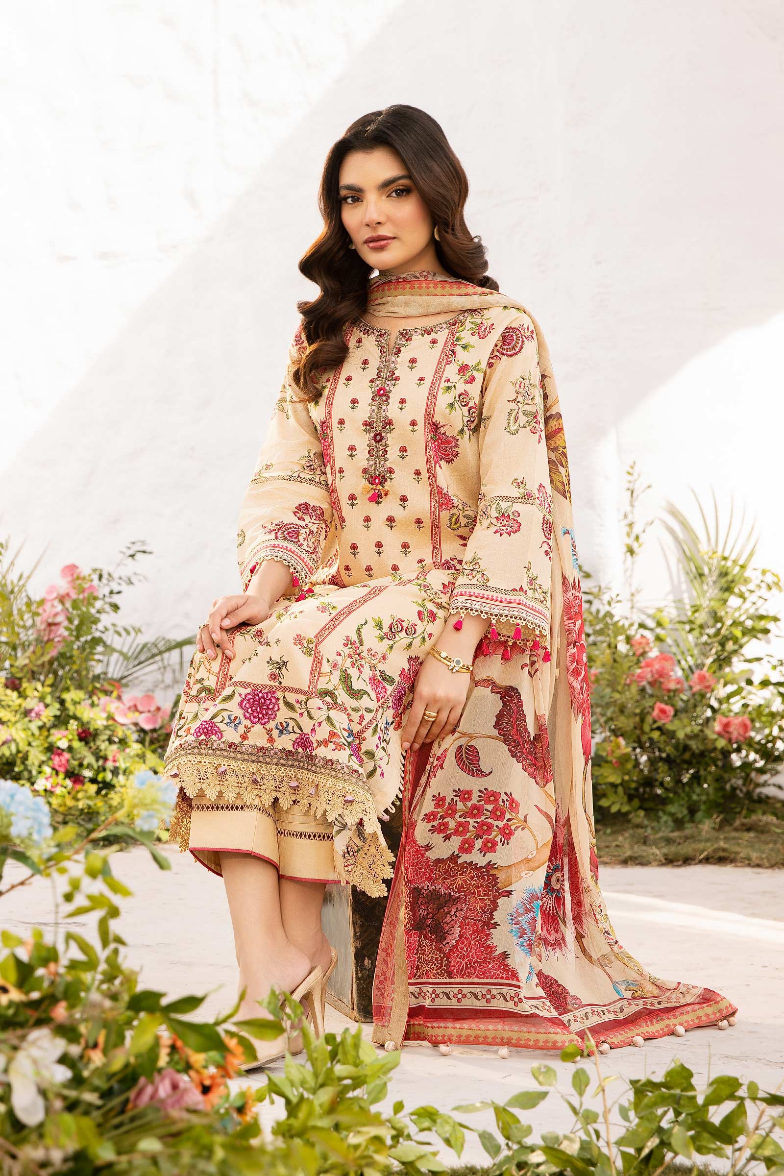 Maria B | M Basic Summer Lawn 25 | MB-CUS25-705A - by - Libasekhas UK - Registered Vendor of : Maria B - 100% Original Designer Dresss