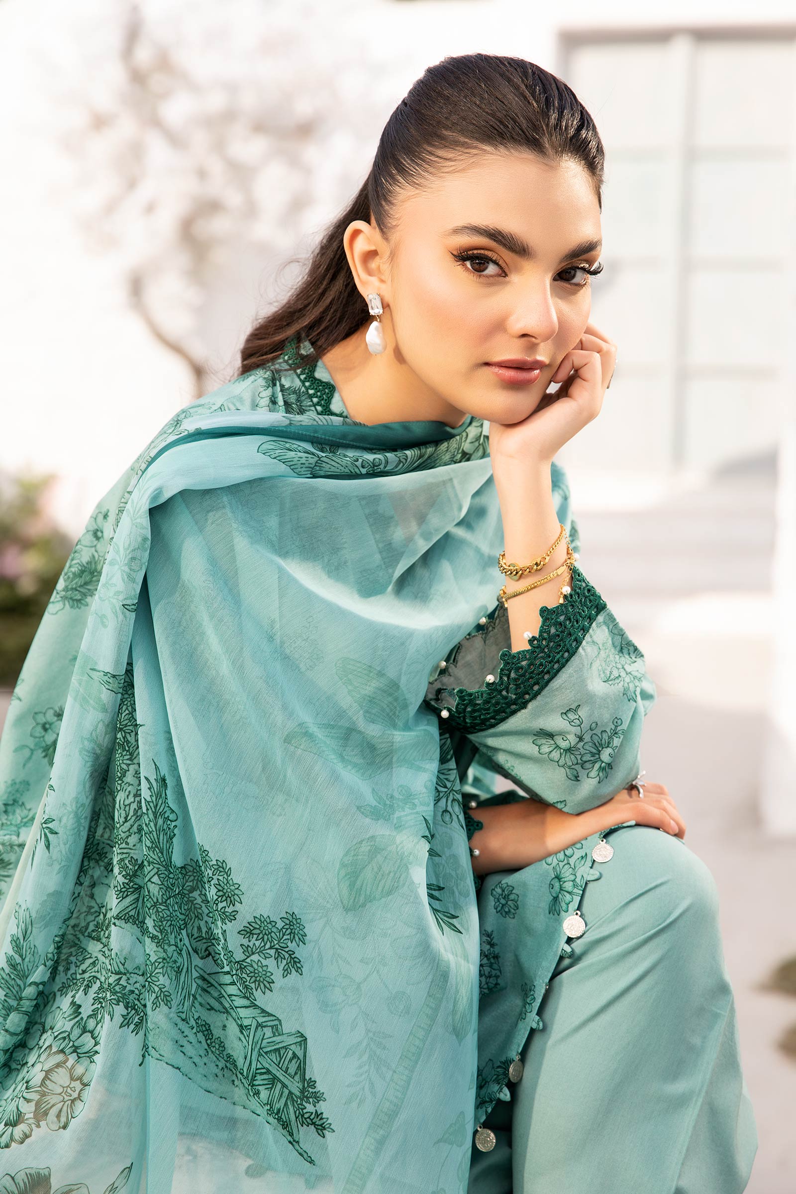 Maria B | M Basic Summer Lawn 25 | MB-CUS25-708B - by - Libasekhas UK - Registered Vendor of : Maria B - 100% Original Designer Dresss