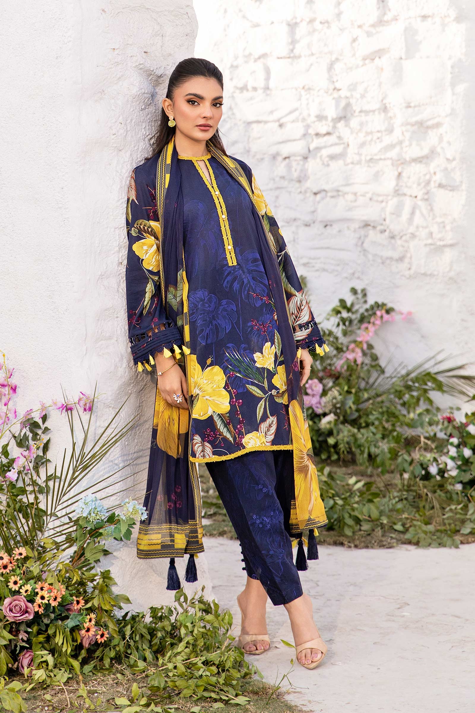 Maria B | M Basic Summer Lawn 25 | MB-CUS25-710B - by - Libasekhas UK - Registered Vendor of : Maria B - 100% Original Designer Dresss