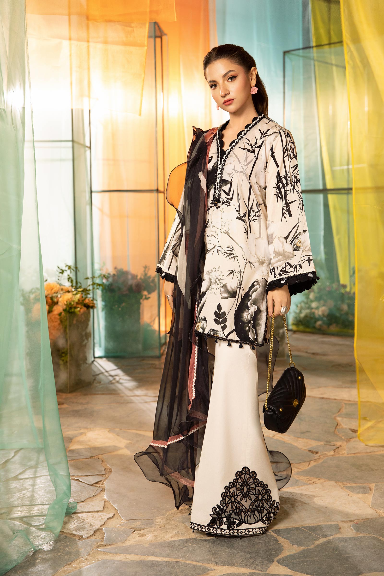 Maria B | M Basic Summer Lawn 25 | MB-CUS25-713B - by - Libasekhas UK - Registered Vendor of : Maria B - 100% Original Designer Dresss