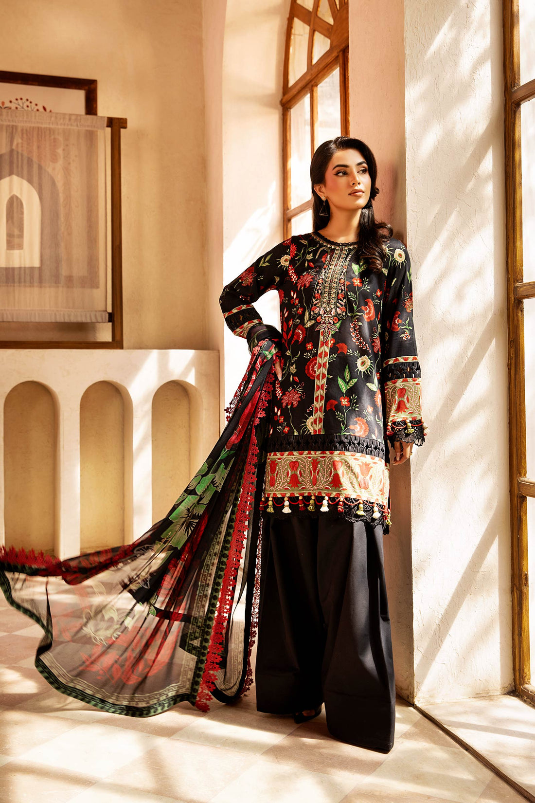 Maria B | Eid Basic Lawn | MB-CUS25-901A - by - Libasekhas UK - Registered Vendor of : Maria B - 100% Original Designer Dresss