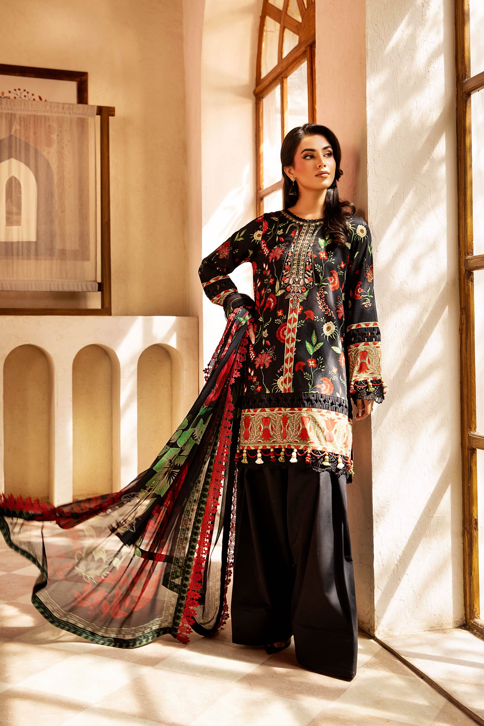 Maria B | Eid Basic Lawn | MB-CUS25-901A - by - Libasekhas UK - Registered Vendor of : Maria B - 100% Original Designer Dresss
