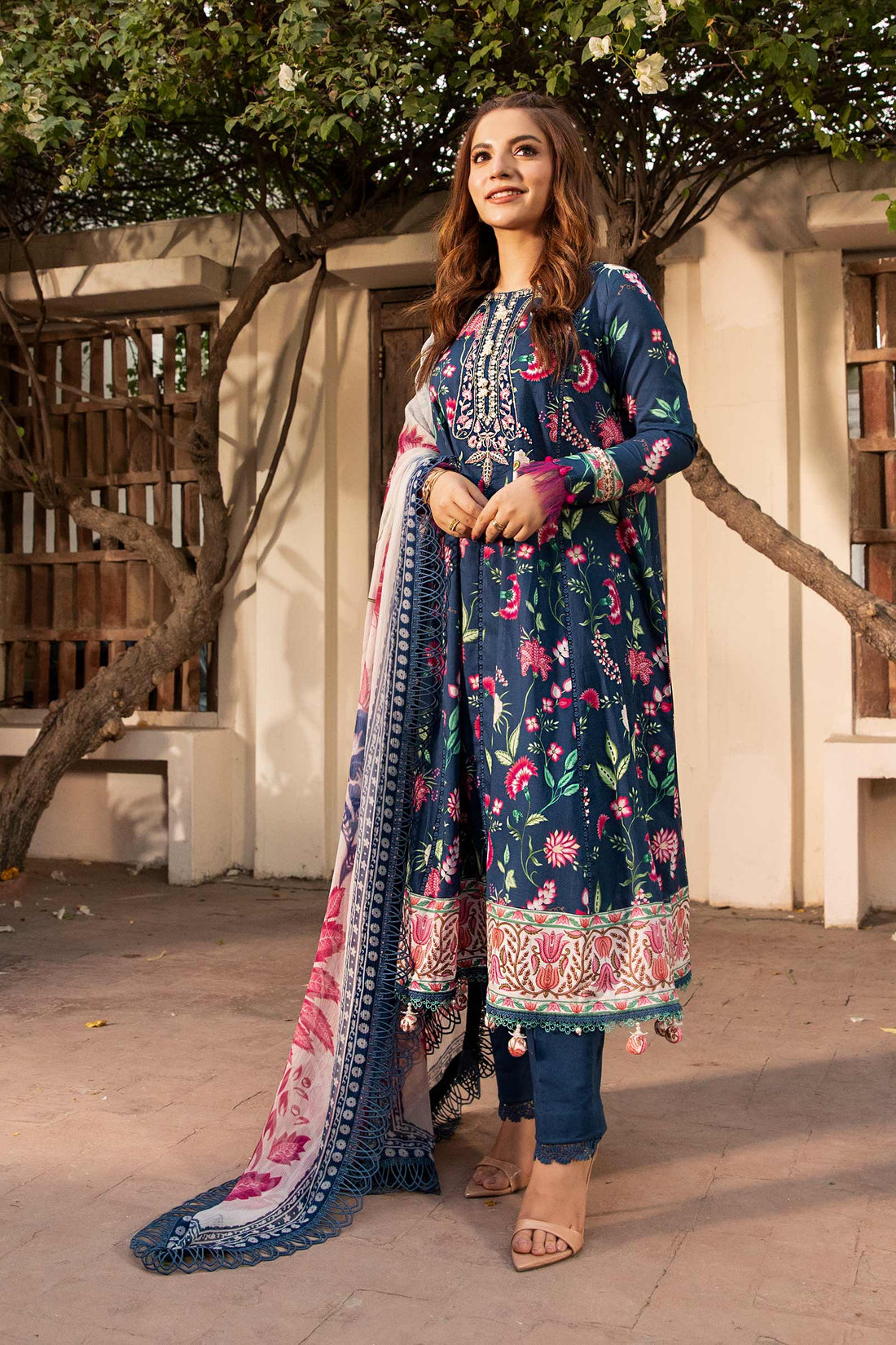 Maria B | Eid Basic Lawn | MB-CUS25-901B - by - Libasekhas UK - Registered Vendor of : Maria B - 100% Original Designer Dresss