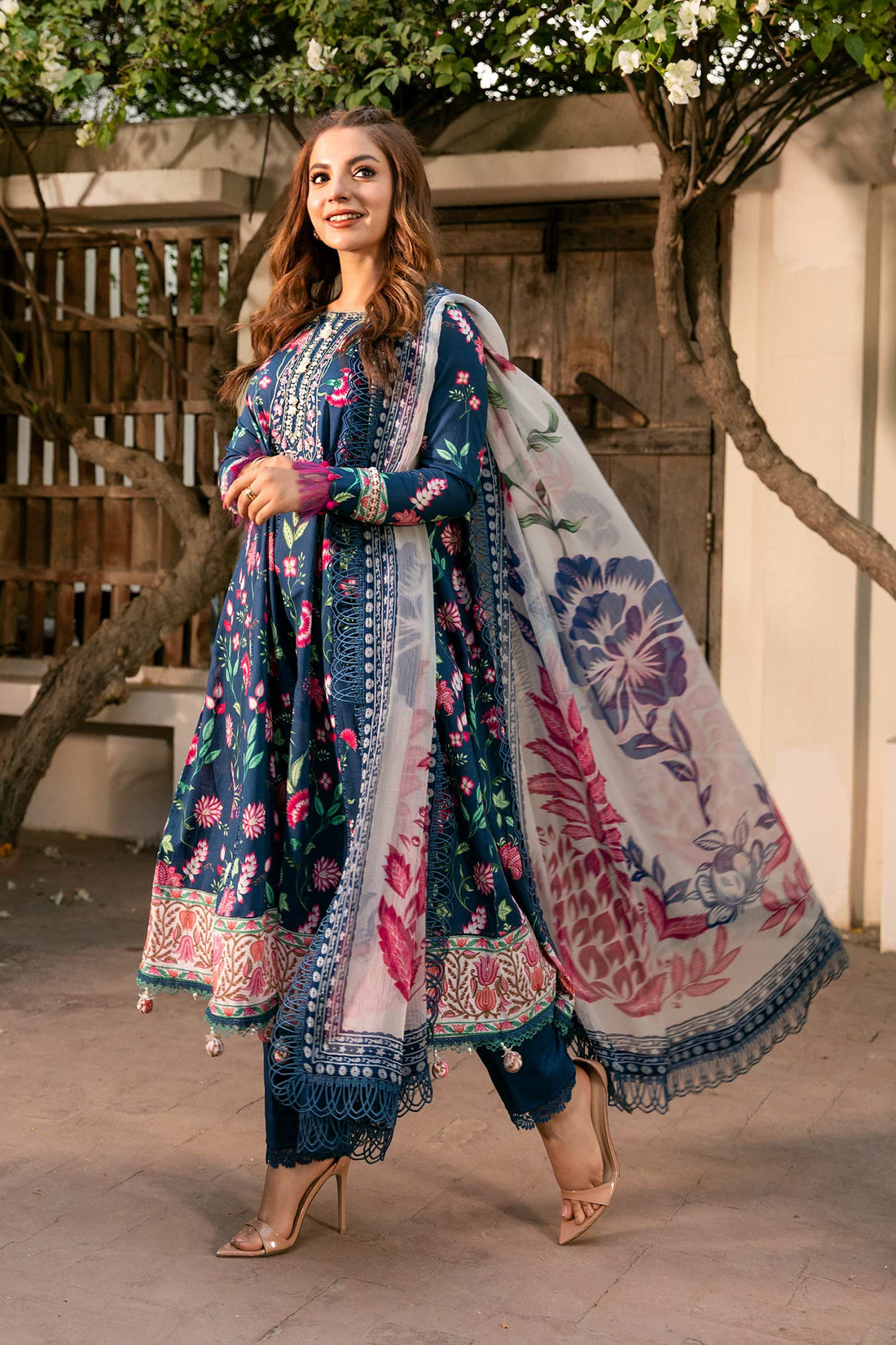 Maria B | Eid Basic Lawn | MB-CUS25-901B - by - Libasekhas UK - Registered Vendor of : Maria B - 100% Original Designer Dresss