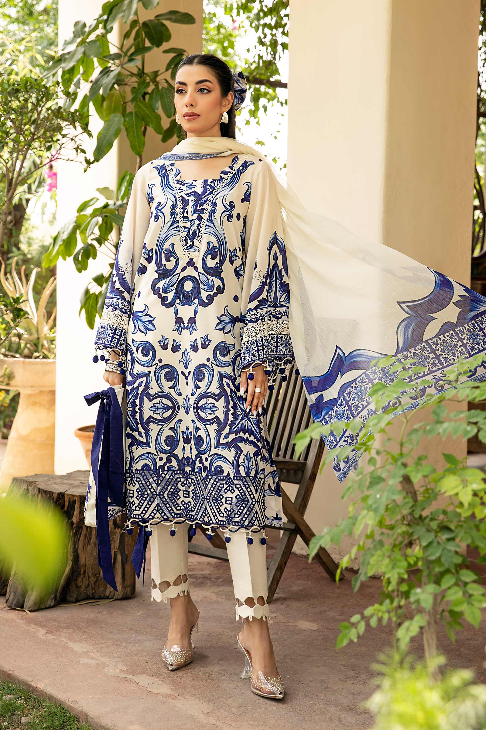Maria B | Eid Basic Lawn | MB-CUS25-904A - by - Libasekhas UK - Registered Vendor of : Maria B - 100% Original Designer Dresss