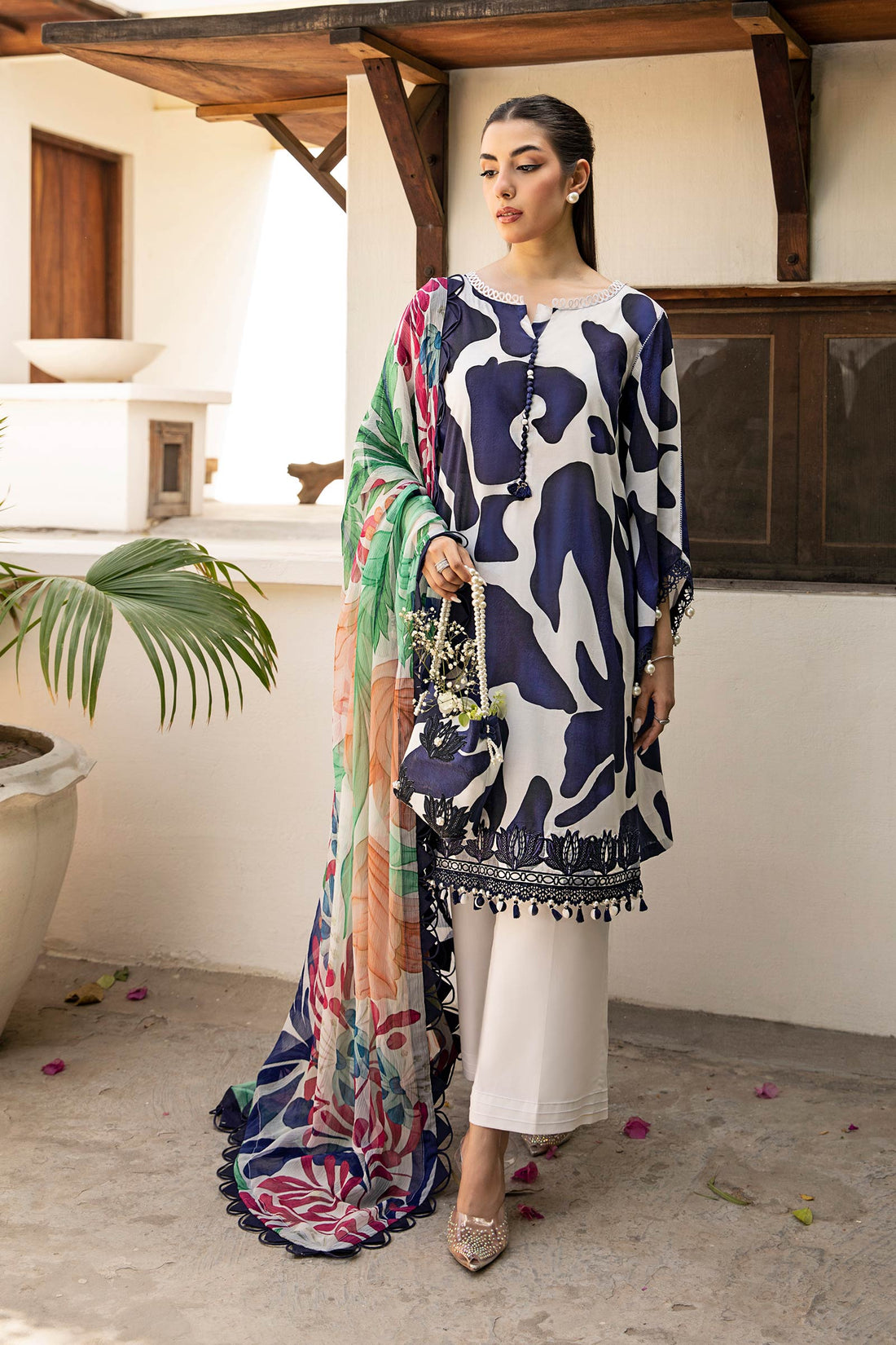 Maria B | Eid Basic Lawn | MB-CUS25-905B - by - Libasekhas UK - Registered Vendor of : Maria B - 100% Original Designer Dresss