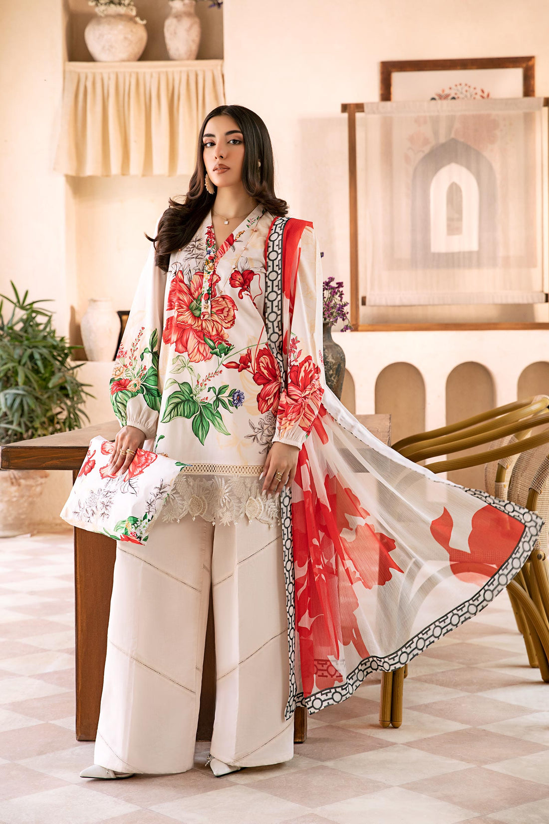 Maria B | Eid Basic Lawn | MB-CUS25-907B - by - Libasekhas UK - Registered Vendor of : Maria B - 100% Original Designer Dresss