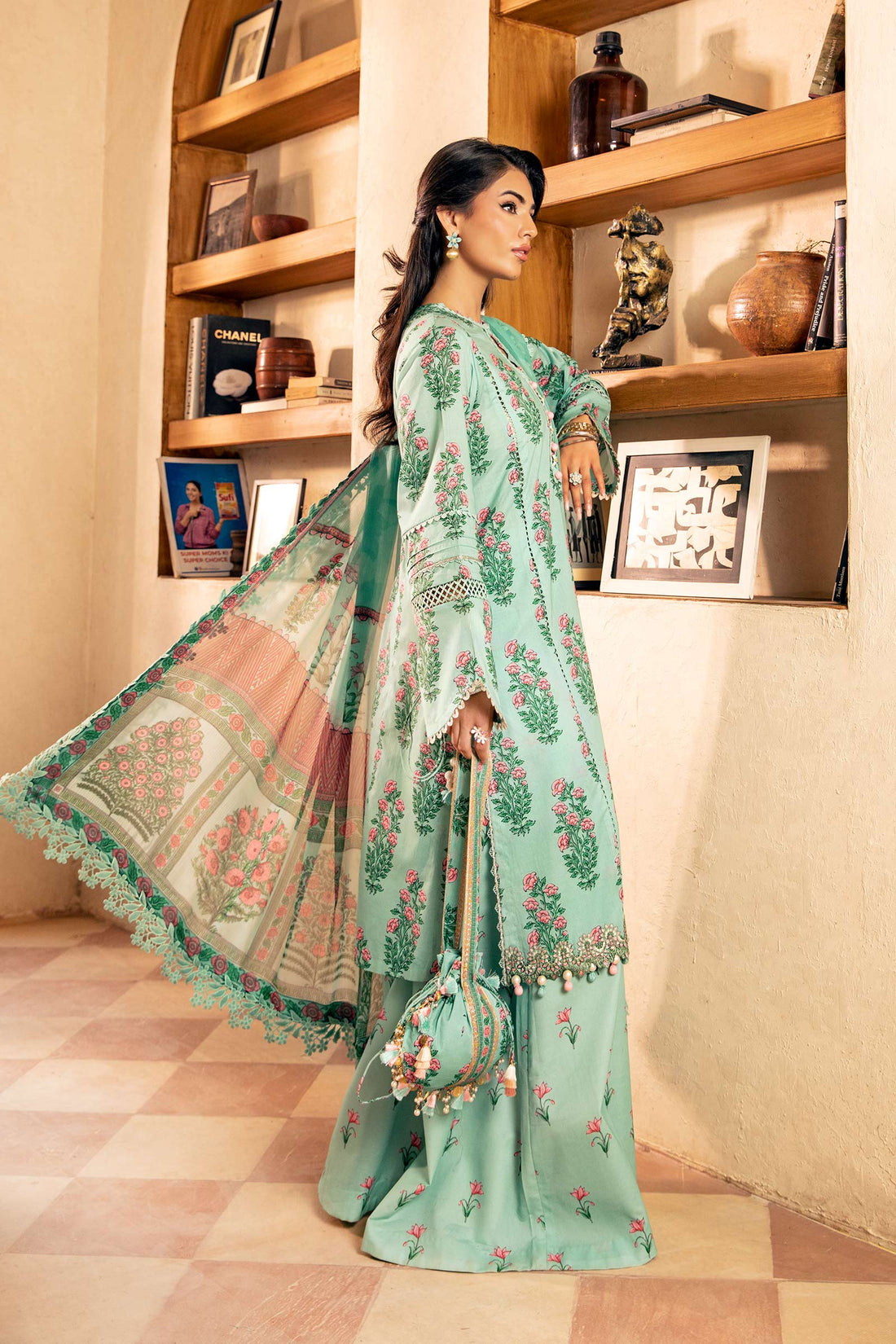Maria B | Eid Basic Lawn | MB-CUS25-908B - by - Libasekhas UK - Registered Vendor of : Maria B - 100% Original Designer Dresss